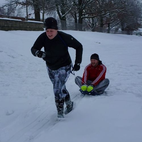 My clients are having fun at winter workouts