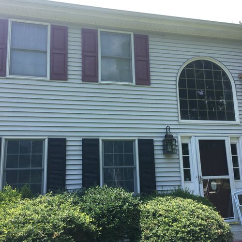 replaced 19 faded maroon shutters with new black o