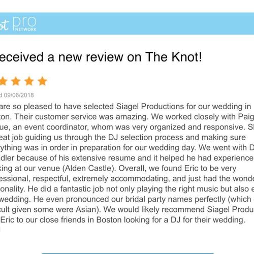 Reviews from the knot