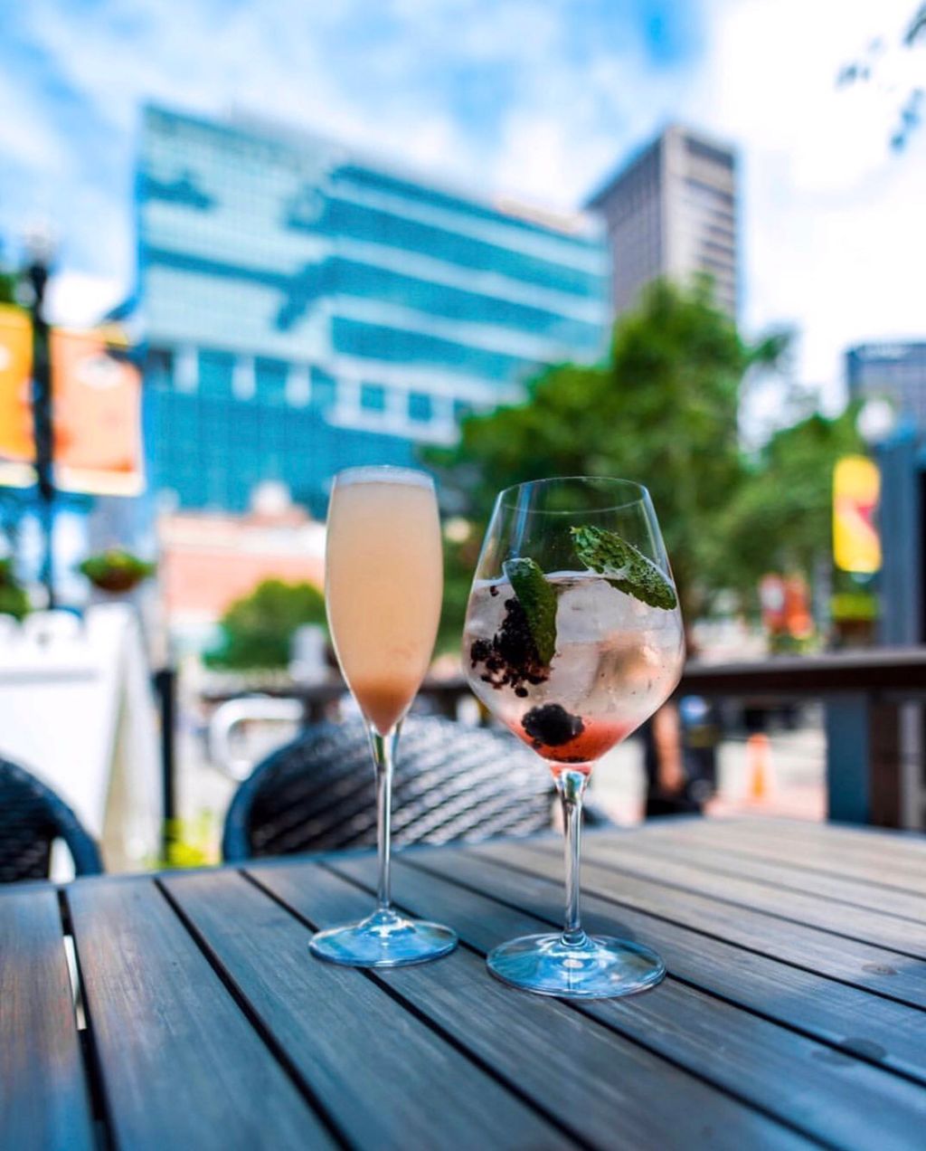 A classic Bellini and Spritz Hugo with an amazing 