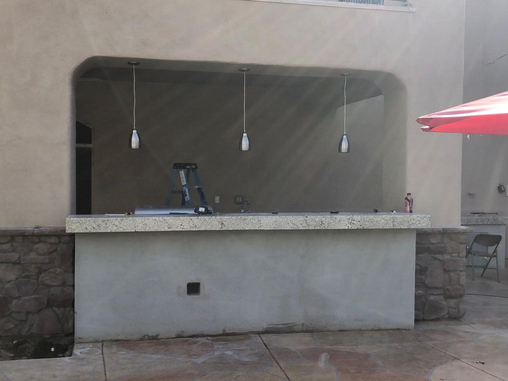 newly installed hardwired bbq area pendant lights!