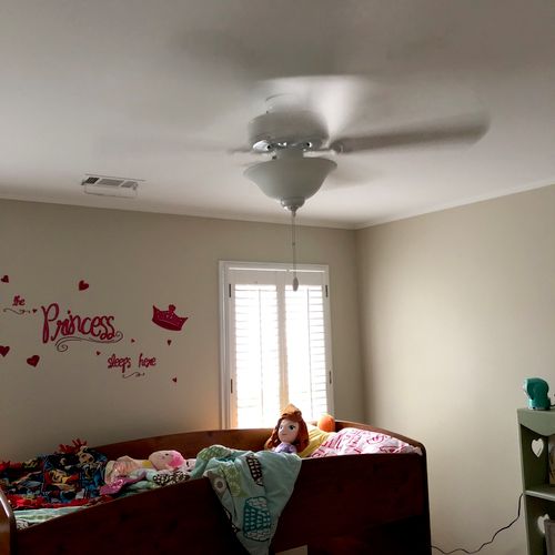 Ike put in two ceiling fans, one of which was to r