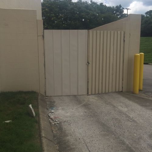 After - Metal Gate Repaired and Rehung On Commerci