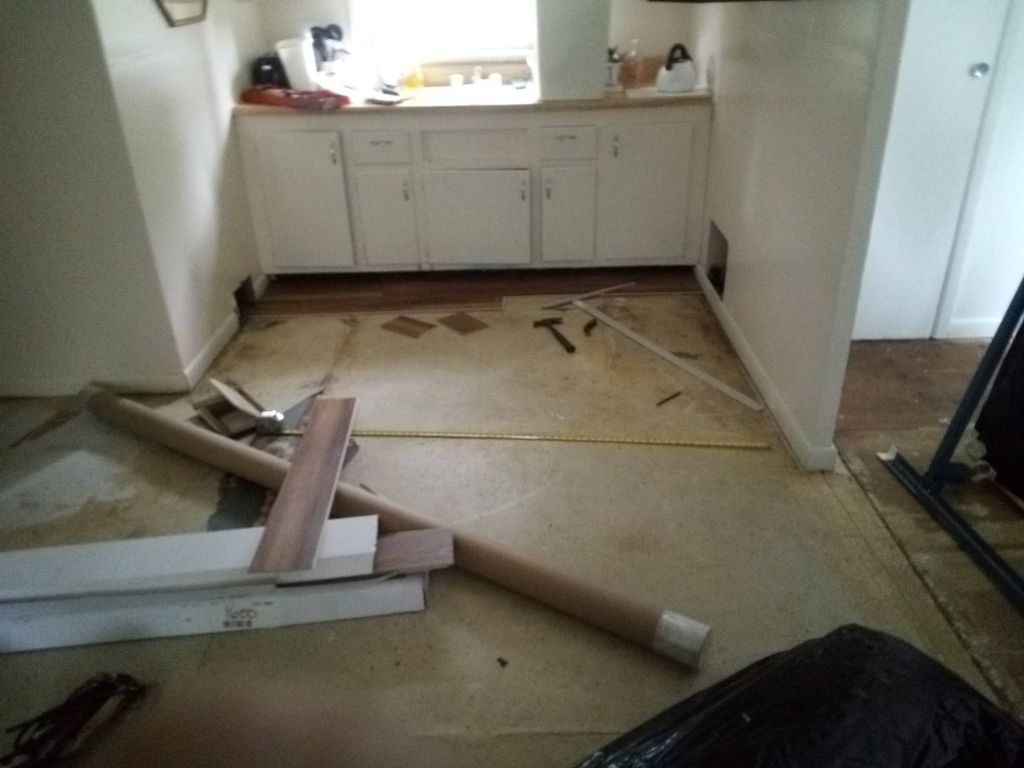 before vinyl plank and carpet install