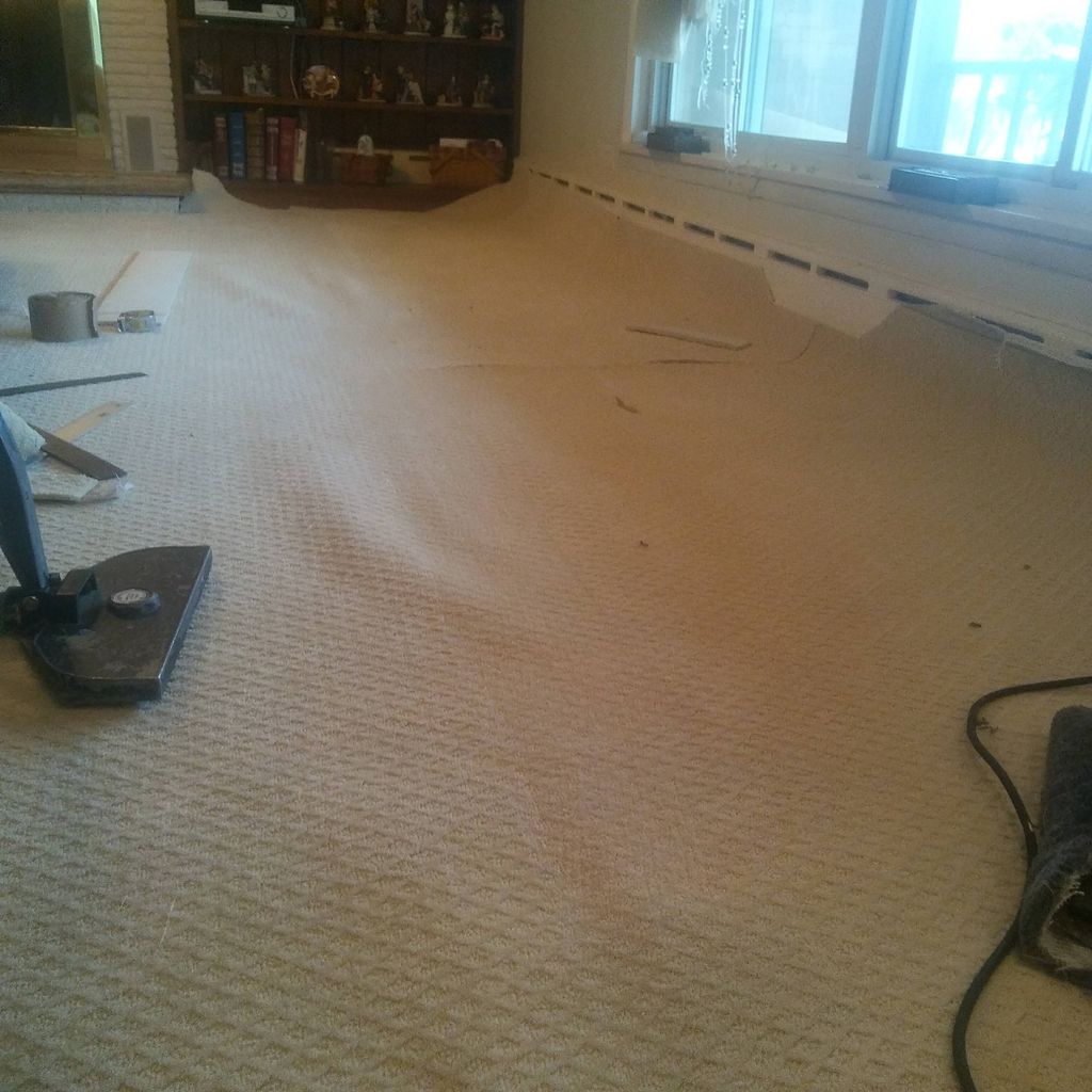 bowed stretched patteren goods with seam