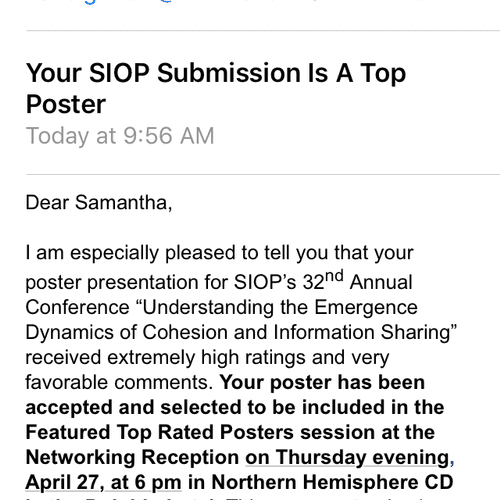 My poster was chosen as one of the top ten overall