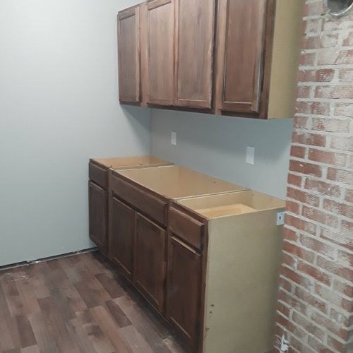 Stained Cabinets and Placement