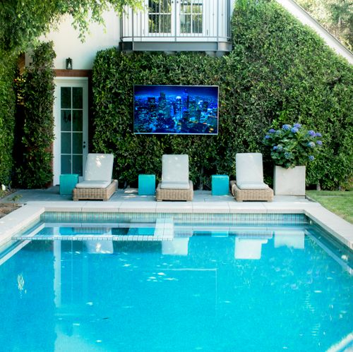 82" inch, weather proof poolside television,  surr