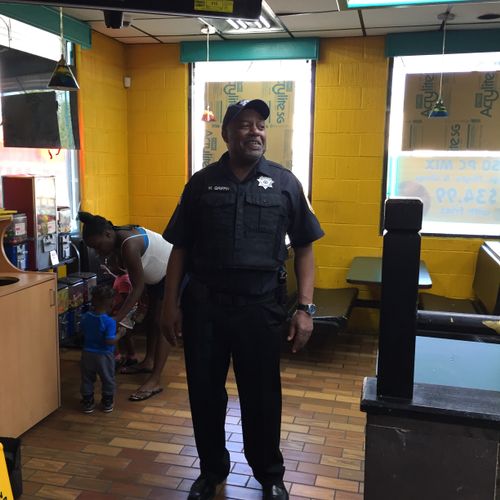Officer on duty at Restaurant Site 