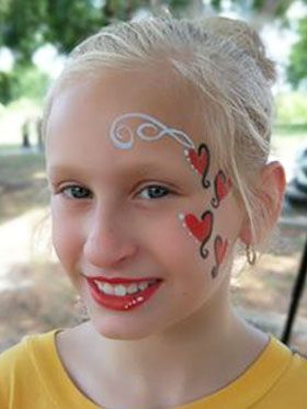 Hearts Face Painting Cheek Art