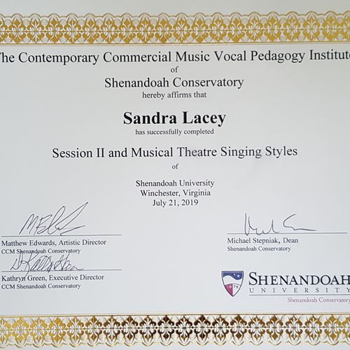 Shenandoah U's Vocal Pedagogy