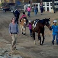 Kids learn to handle horses on the ground and whil