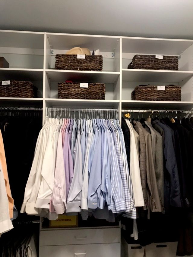 Organizing master closet