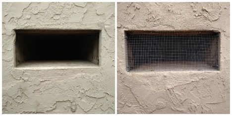 We replace any lower vents screen that has holes, 