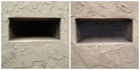 We replace any lower vents screen that has holes, 