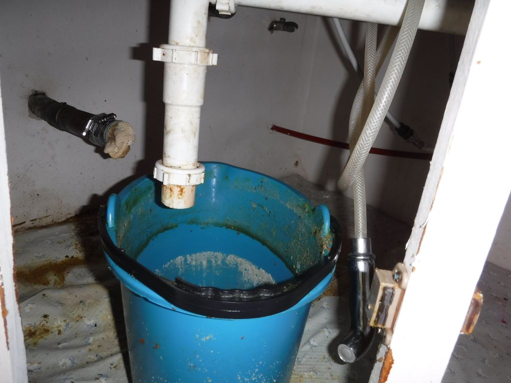 This kitchen sink had no trap installed so water j