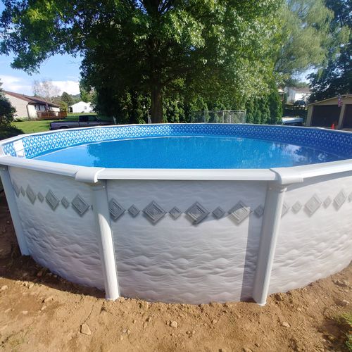 24' round pool installation