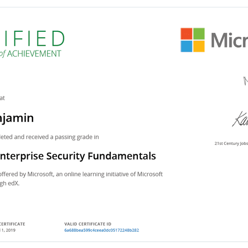 Microsoft Enterprise Security Fundamentals