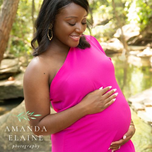 Maternity Photography in the creek in Flower Mound