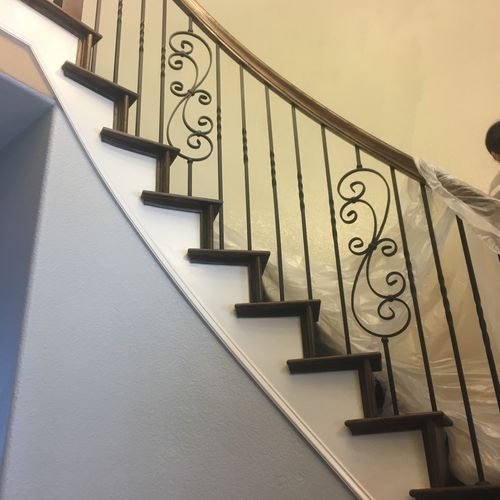New white paint on staircase 