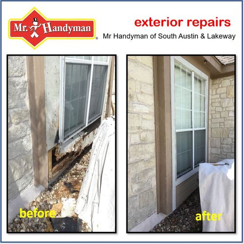 We repair wood rot around windows and doors.  Wood