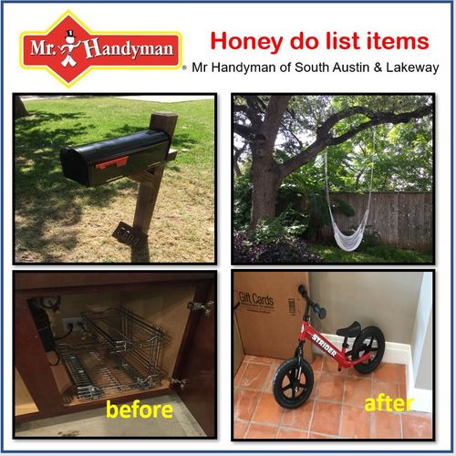 We specialize in honey do list.  New mailboxes, ou