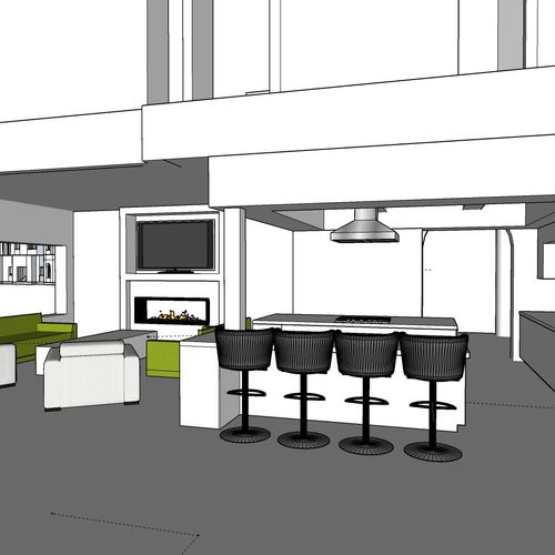 Open Concept Kitchen/Living Room Option 2b
