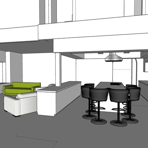 Open Concept Kitchen/Living Room Option 1b