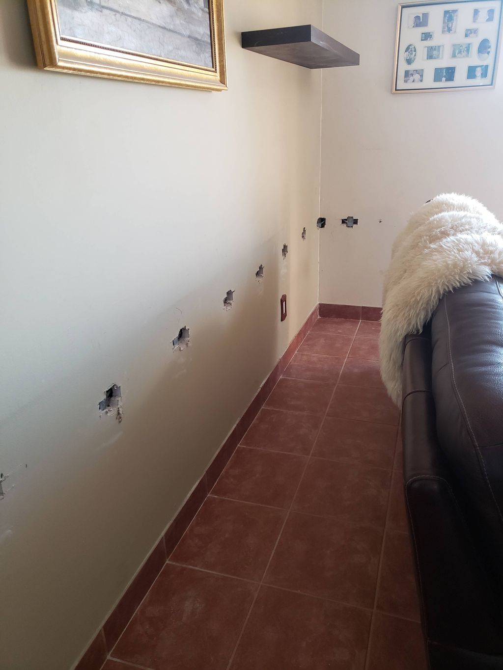 Rewired living room receptacles ready for contract