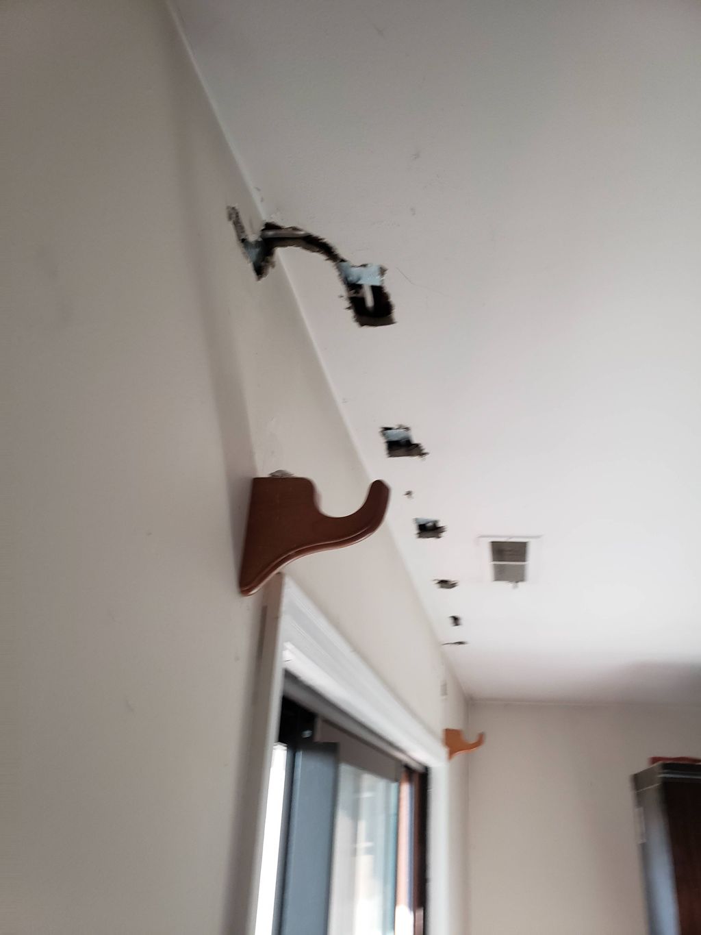 FINISHED WORK, READY FOR CONTRACTOR TO PATCH HOLES