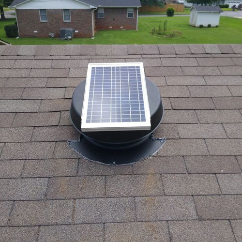 One of our Solar attic fans will reduce heat in th