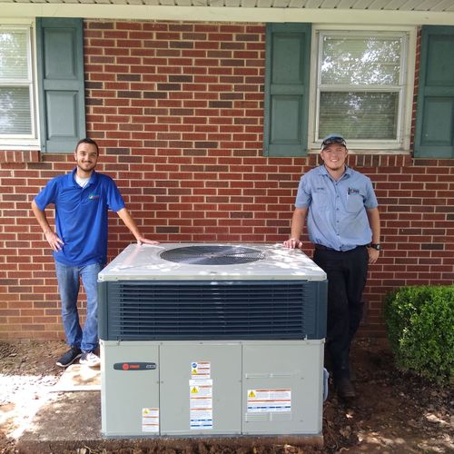 New Trane XL16c package heat pump, and 2 of our In
