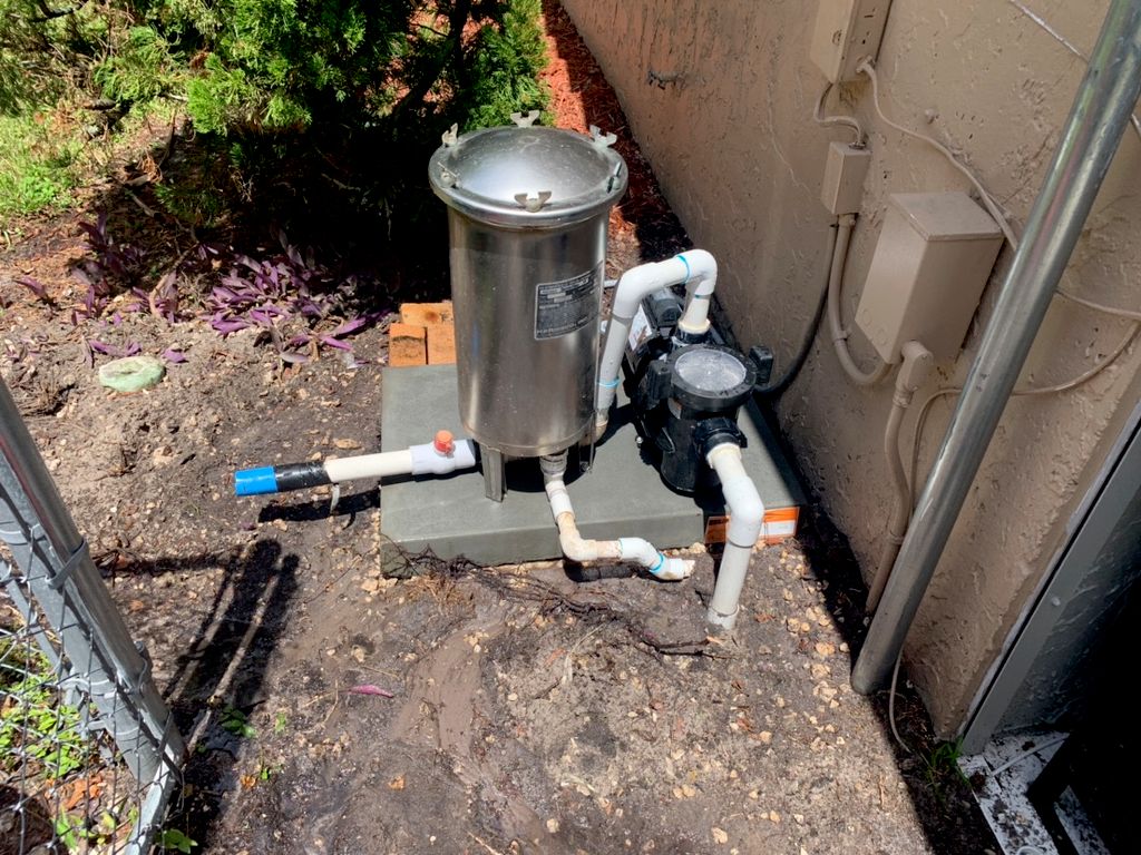 After- Pool equipment drilled into proper base, re