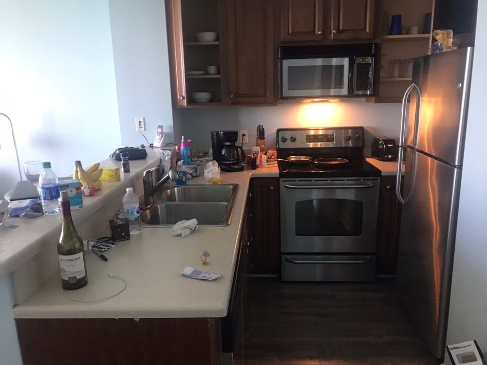 Kitchen before I cleaned