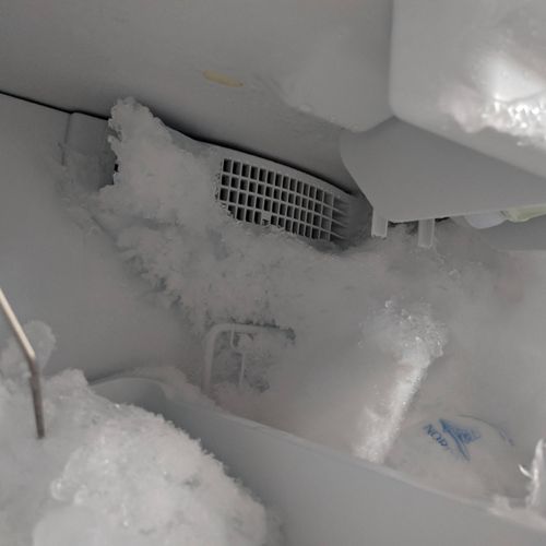 bad gasket warm air leak inside building up frost 