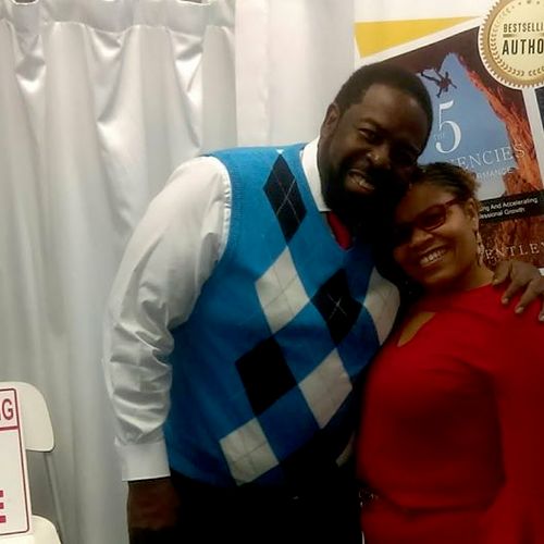 Les Brown celebrating my Public Specking Certifica