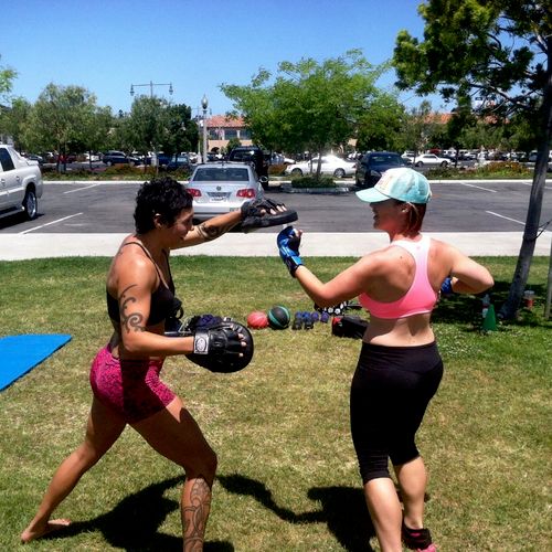 Outdoor Coordination and Kickboxing Skills 