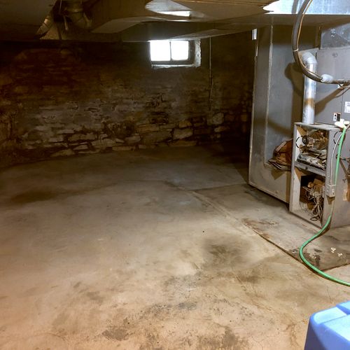 sewage cleaned out of basement