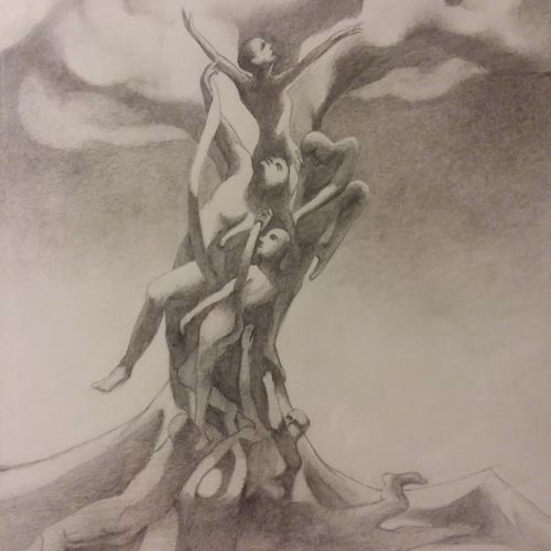 Pencil drawing, The Storm