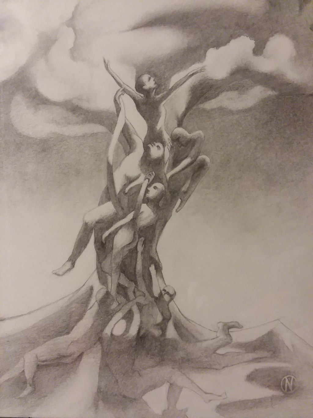 Pencil drawing, The Storm