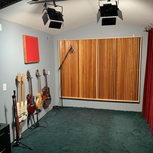 Recording room with studio guitars 