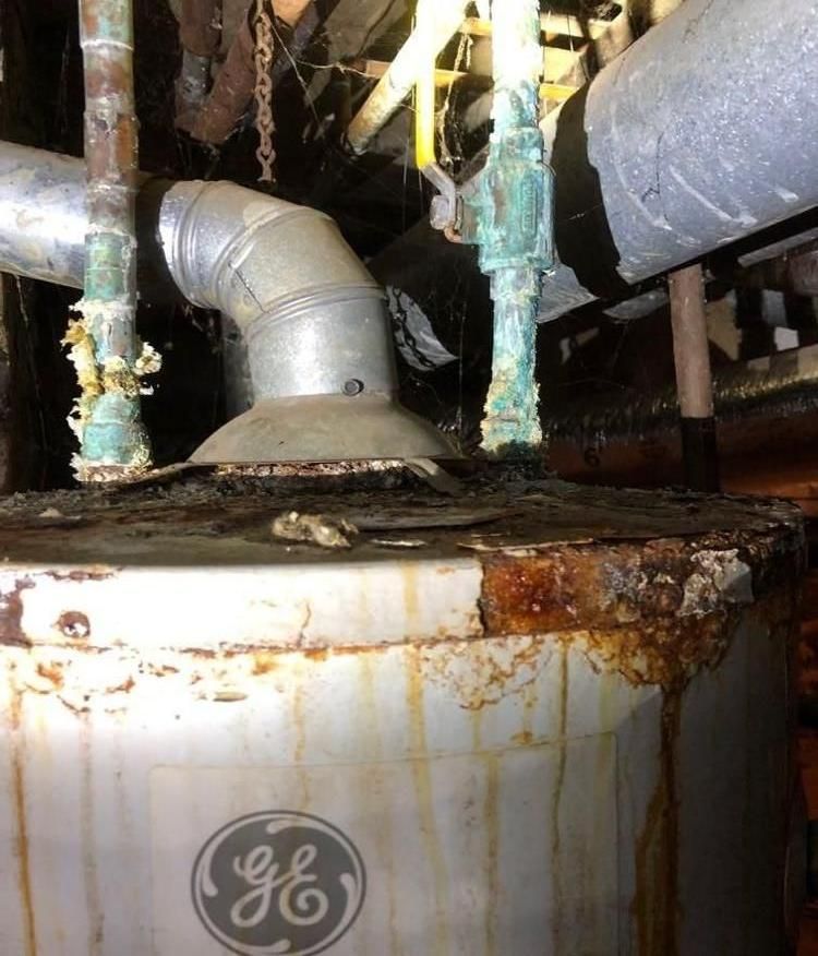 DAMAGED WATER HEATER