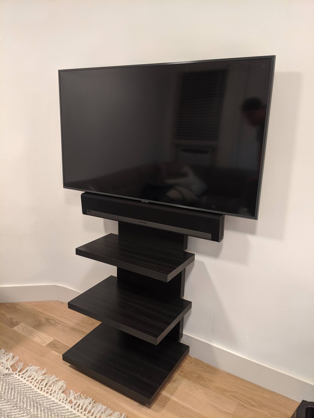 Mounted to wooden studs 