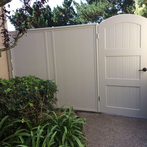 La Jolla new gate and privacy wall. Exterior rated