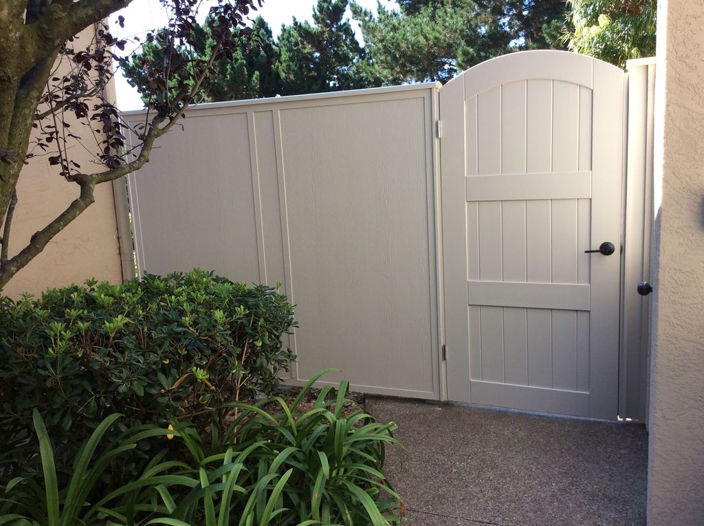 La Jolla new gate and privacy wall. Exterior rated