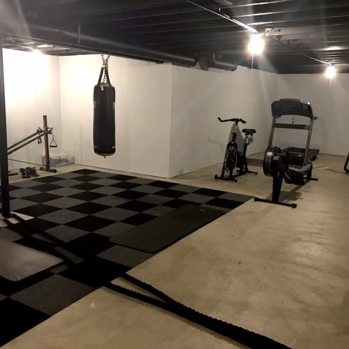 Carpeted boxing area
