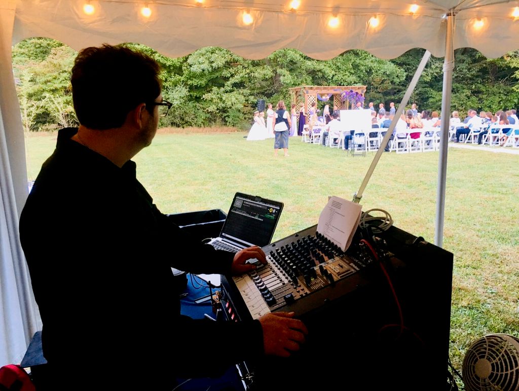 Mixing sound during an outdoor wedding ceremony