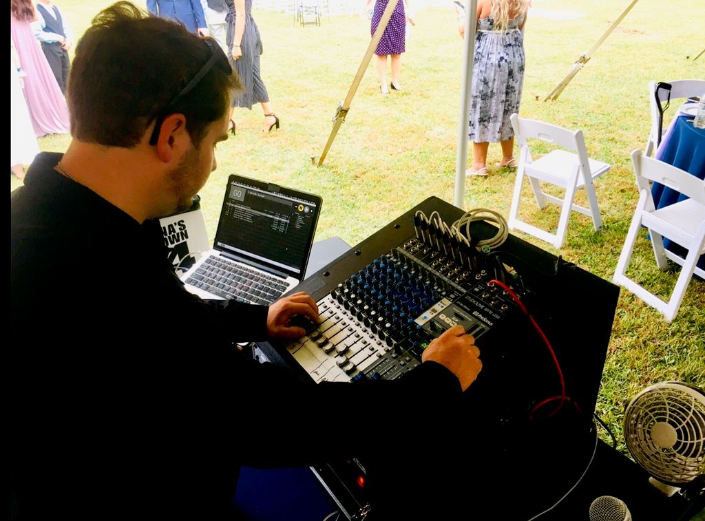 Adjusting levels during a wedding reception