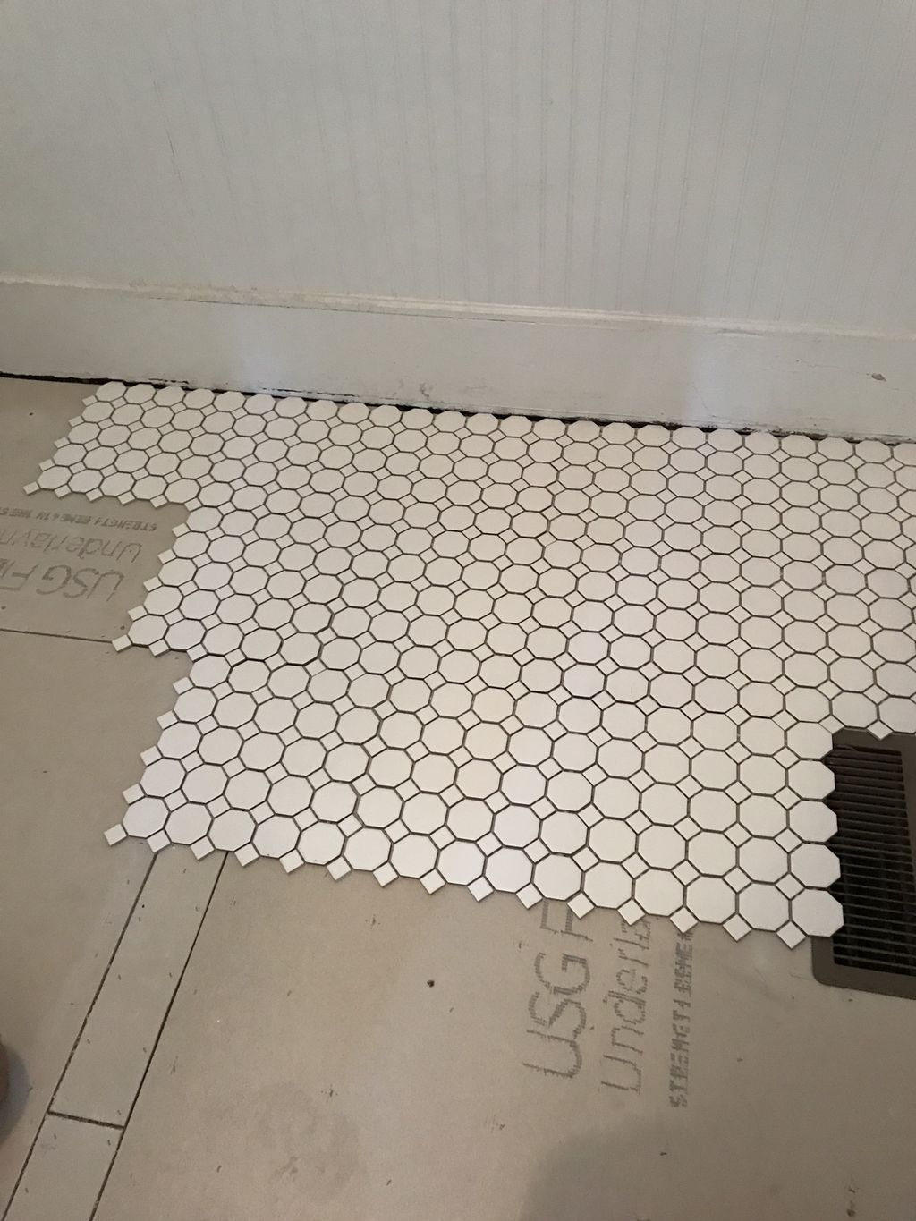 Dry laid tile to insure perfect installation 