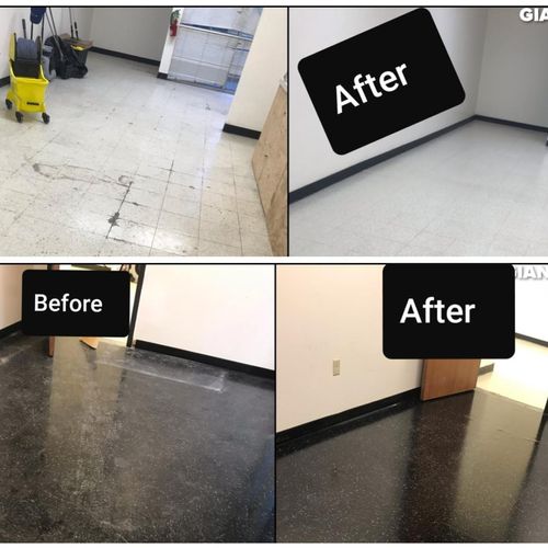 Floor care- before and after